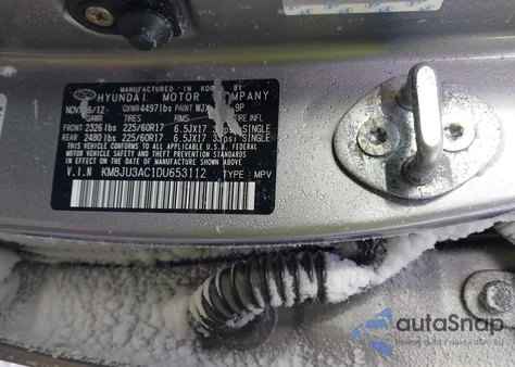 2013 Hyundai Tucson Gls z USA, uszkodzony, nr VIN KM8JU3AC1DU653112